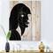 Designart - Retro Monochrome Minimal Portrait of Young Woman - Modern Print on Natural Pine Wood